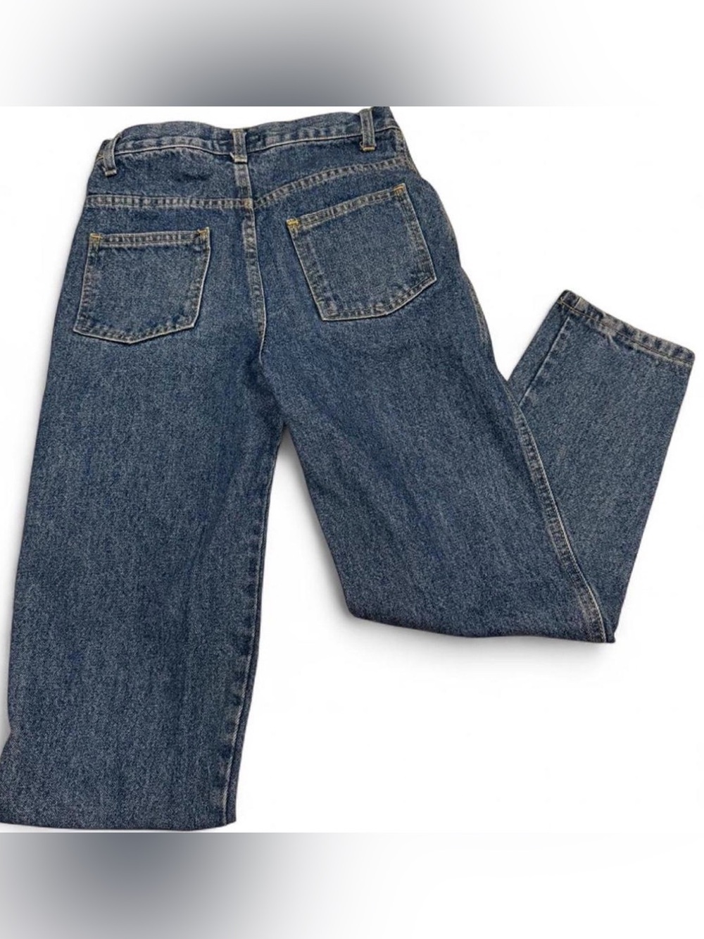VTG Aeroblu High Waisted Jeans 10 Snap Button Fly Blue Denim Tapered Leg 24x24 - Picture 2 of 4